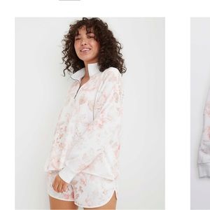 Aerie Sunday soft floral quarter zip szXL